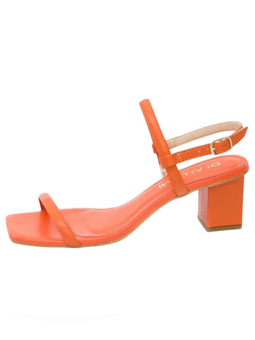 Rio Orange Leather Heeled Sandal
